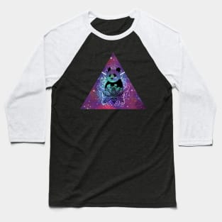 Black Panda in watercolor space background Baseball T-Shirt